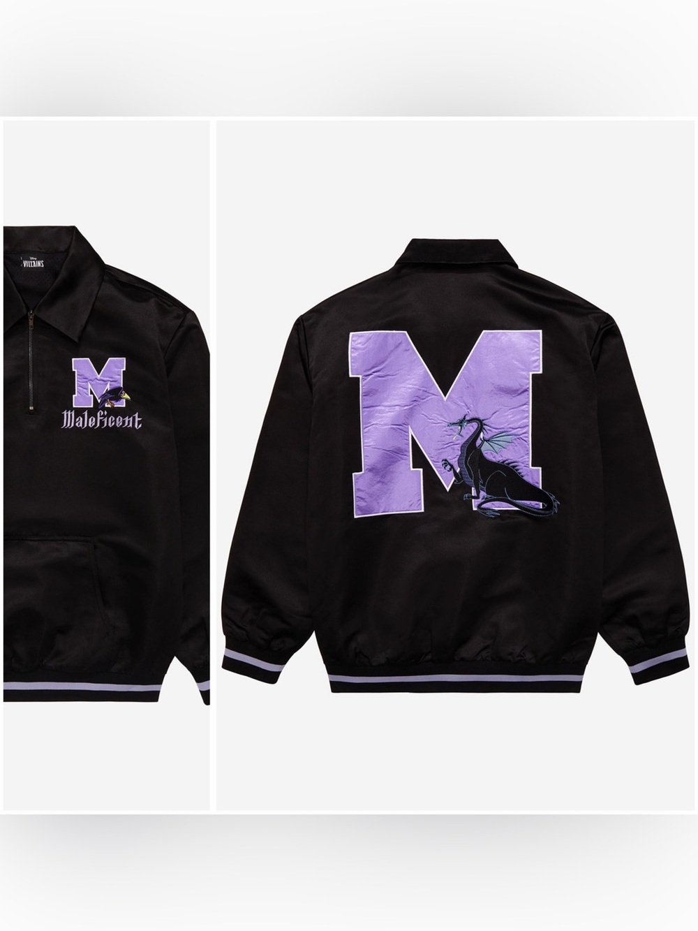 Disney Villains Maleficent Collegiate Quarter-Zip Sweater